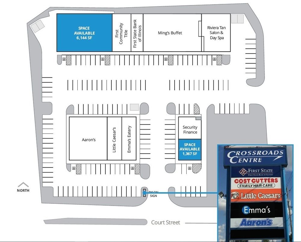 Crossroads Center: 2115-2140 Court Street, Pekin, IL 61554